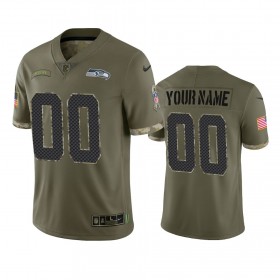Maillot Homme Seattle Seahawks Personnalisé Olive 2022 Salute To Service Limited